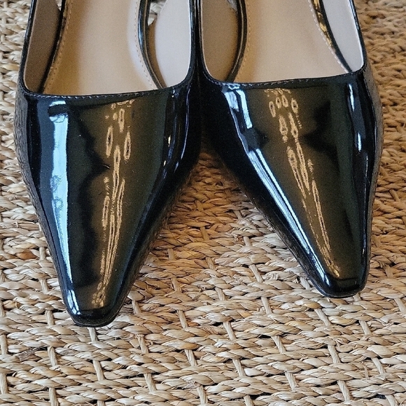 Sam Edelman Black Patent Leather Bianca Slingback Heels Size 6 - Picture 2 of 9